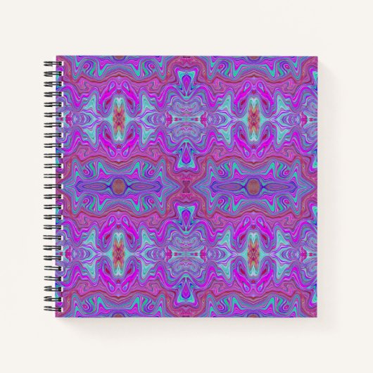 Wavy Magenta und Blue Trippy Marble Muster Notizblock (Vorderseite)