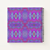 Wavy Magenta und Blue Trippy Marble Muster Notizblock (Rückseite)