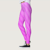 Wavy Magic Lila Maze Lines Nahtloses Muster Leggings (Links)