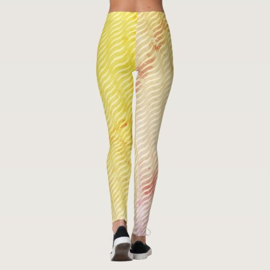 Wavy Magical Dust GreenLeaf Linien Nahtloses Muste Leggings (Rückseite)