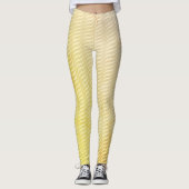 Wavy Magical Gold GreenLeaf Linien Nahtloses Muste Leggings (Vorderseite)