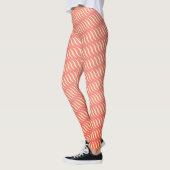 Wavy Magical Inclated Rose Lines Nahtloses Muster Leggings (Links)
