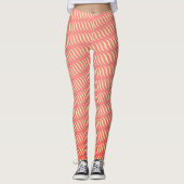 Wavy Magical Inclated Rose Lines Nahtloses Muster Leggings (Vorderseite)