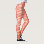 Wavy Magical Inclated Rose Lines Nahtloses Muster Leggings (Rechts)