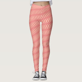 Wavy Magical Inclated Rose Lines Nahtloses Muster Leggings