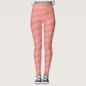Wavy Magical Inclated Rose Lines Nahtloses Muster Leggings (Vorderseite)
