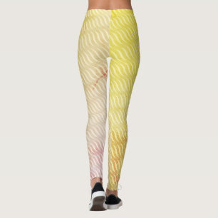 Wavy Magical Sand GreenLeaf Linien Nahtloses Muste Leggings