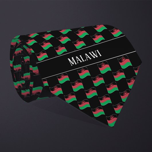 Wavy Malawi Flag Pattern Krawatte