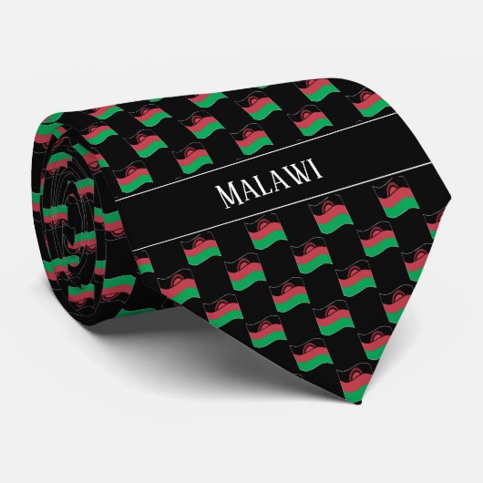 Wavy Malawi Flag Pattern Krawatte (Gerollt)