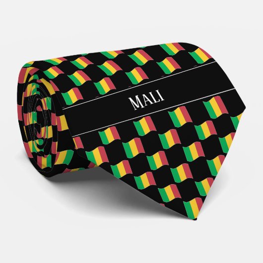 Wavy Mali Flag Pattern Krawatte (Gerollt)