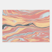 Wavy-Marmor-Wrapping-Papier Geschenkpapier Set (Vorderseite)