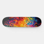 Wavy mehrfarbige Flammen Abstrakter Farbfarbe  Skateboard (Horizontal)