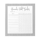 Wavy Minimal Script Habit Tracker Notepad Notizblock (Vorderseite)