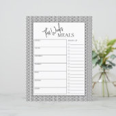 Wavy Minimal Script Text Weekly Meal Planner (Stehend Vorderseite)