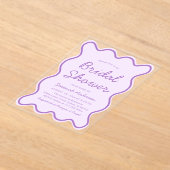 Wavy Modern Curvy Bold Light Lila Brautparty Acryleinladungen (Ablage )