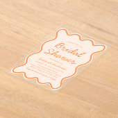 Wavy Modern Curvy Bold Peach Fuzz Brautparty Acryleinladungen (Ablage )