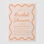 Wavy Modern Curvy Retro Peach Fuzz Brautparty Pergament Einladungen (Vorderseite)