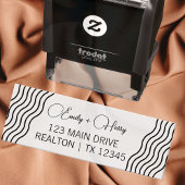 Wavy Modern Wedding Address | Coupé Name Permastempel