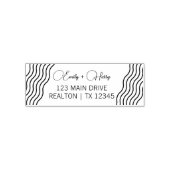 Wavy Modern Wedding Address | Coupé Name Permastempel (Design)