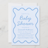 Wavy Moderne, kurvenreiche Retro Boy Dusty Blue Ba