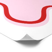 Wavy moderne, kurvenreiche Retro Rosa und Red Baby Poster (Ecke)