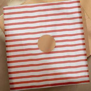 Wavy Modernes minimales Rot- und Weißstreifenmuste Seidenpapier