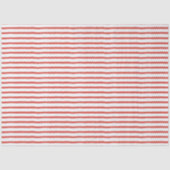 Wavy Modernes minimales Rot- und Weißstreifenmuste Seidenpapier (Vorderseite)