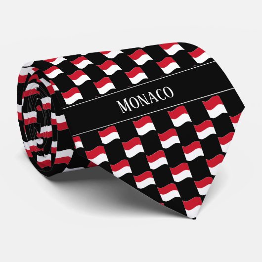 Wavy Monaco Flag Muster Krawatte (Gerollt)