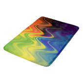 Wavy Multicolor Abstrakt Badematte (Schrägansicht)