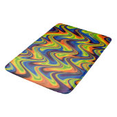 Wavy Multicolor Abstrakt Badematte (Schrägansicht)