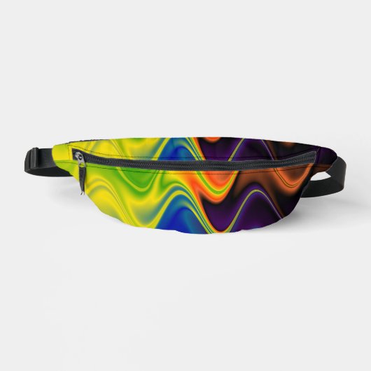 Wavy Multicolor Abstrakt Bauchtasche (Vorderseite)