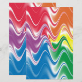 Wavy Multicolor Abstrakt Briefpapier (Vorne/Hinten)