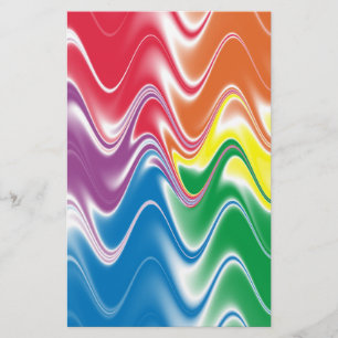 Wavy Multicolor Abstrakt Briefpapier