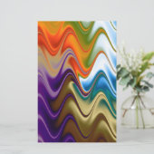 Wavy Multicolor Abstrakt Briefpapier (Stehend Vorderseite)