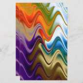 Wavy Multicolor Abstrakt Briefpapier (Vorne/Hinten)
