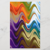 Wavy Multicolor Abstrakt Briefpapier (Vorderseite)