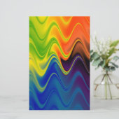 Wavy Multicolor Abstrakt Briefpapier (Stehend Vorderseite)