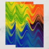 Wavy Multicolor Abstrakt Briefpapier (Vorne/Hinten)
