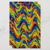 Wavy Multicolor Abstrakt Briefpapier (Vorne/Hinten)