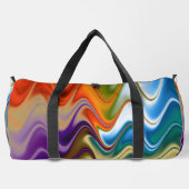 Wavy Multicolor Abstrakt Duffle Bag (Rückseite)