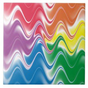 Wavy Multicolor Abstrakt Fliese