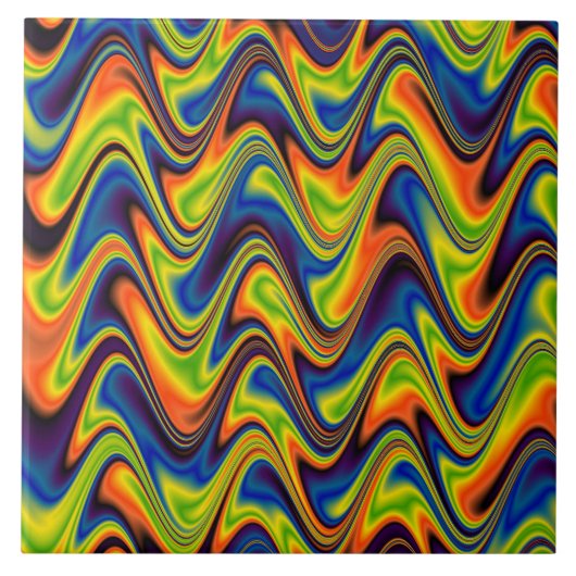 Wavy Multicolor Abstrakt Fliese (Vorderseite)