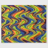 Wavy Multicolor Abstrakt Geschenkpapier (Flach)