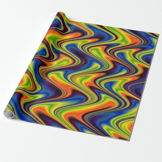 Wavy Multicolor Abstrakt Geschenkpapier (Ungerollt)