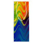 Wavy Multicolor Abstrakt Geschenktüte Für Weinflaschen (Rückseite)