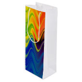 Wavy Multicolor Abstrakt Geschenktüte Für Weinflaschen (Vorderseite Schrägansicht)
