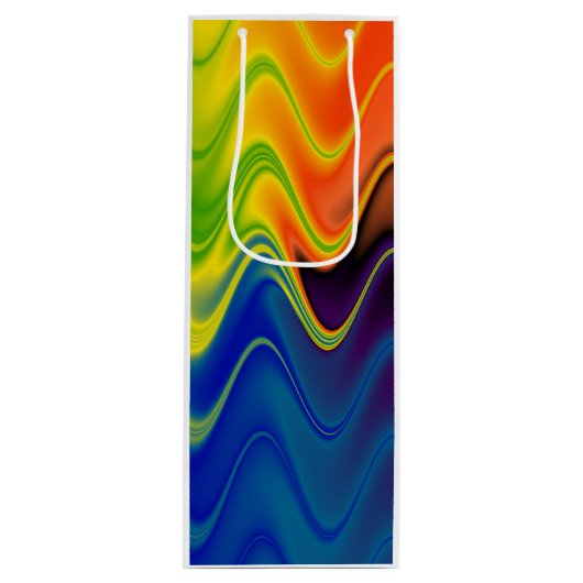 Wavy Multicolor Abstrakt Geschenktüte Für Weinflaschen (Vorderseite)