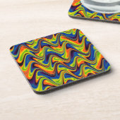 Wavy Multicolor Abstrakt Getränkeuntersetzer (Linke Seite)