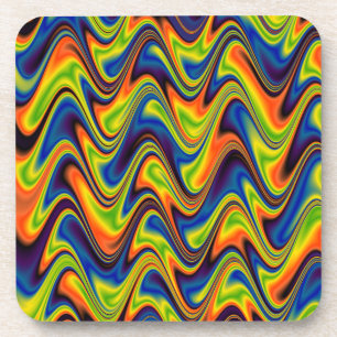 Wavy Multicolor Abstrakt Getränkeuntersetzer