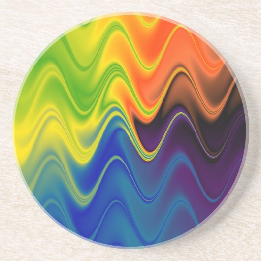 Wavy Multicolor Abstrakt Getränkeuntersetzer (Vorne)